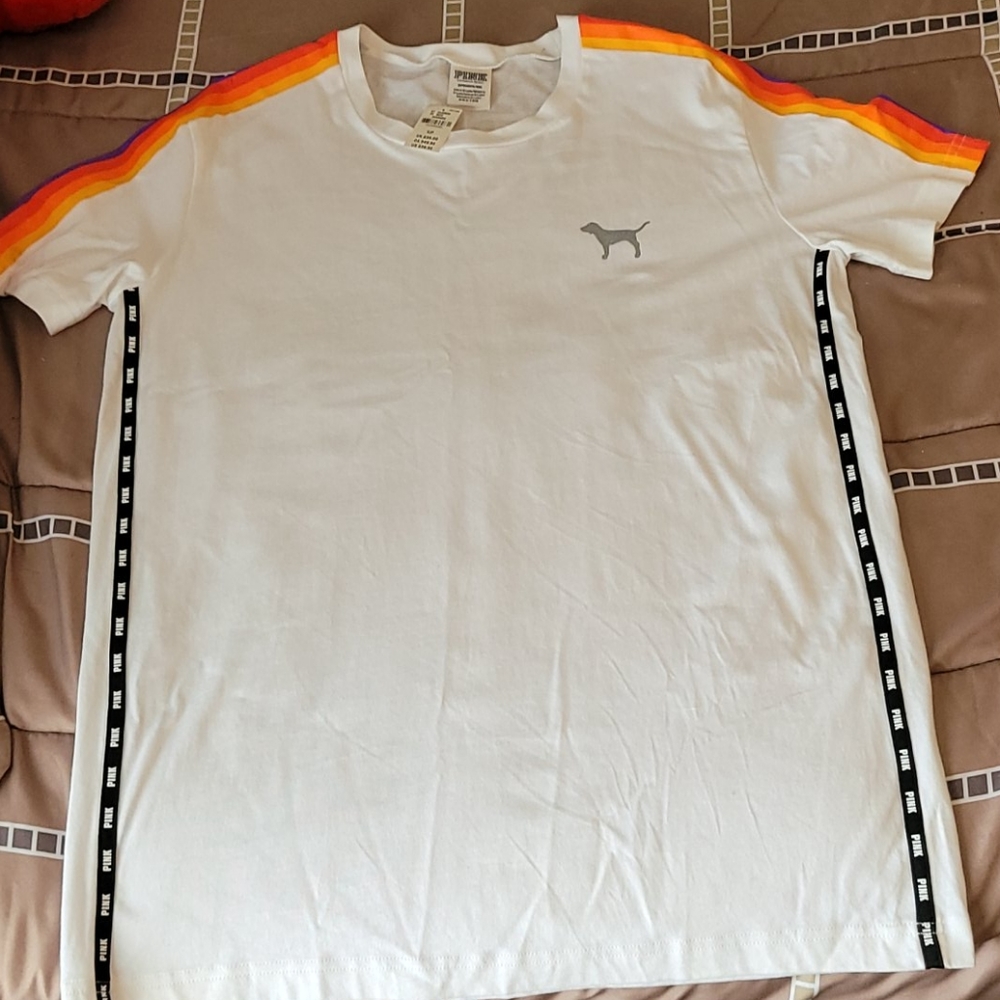 White Multicolored PINK Shirt